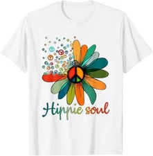 Daisy Peace Sign Hippie Soul Flower Lovers Gifts T-Shirt