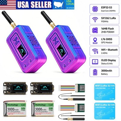 ESP32-S3 Meshtastic LoRa V4 DIY Kit GPS OLED Screen 3000mAh Battery 915MHz Radio