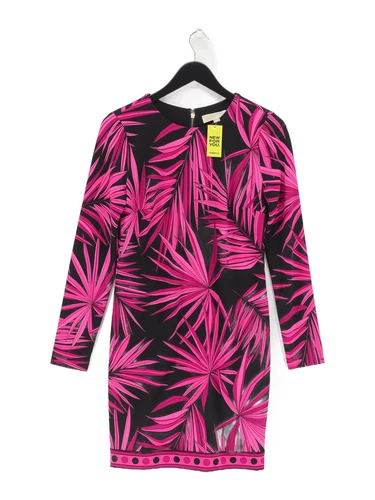 Abito midi donna Michael Kors S rosa poliestere con spandex linea A