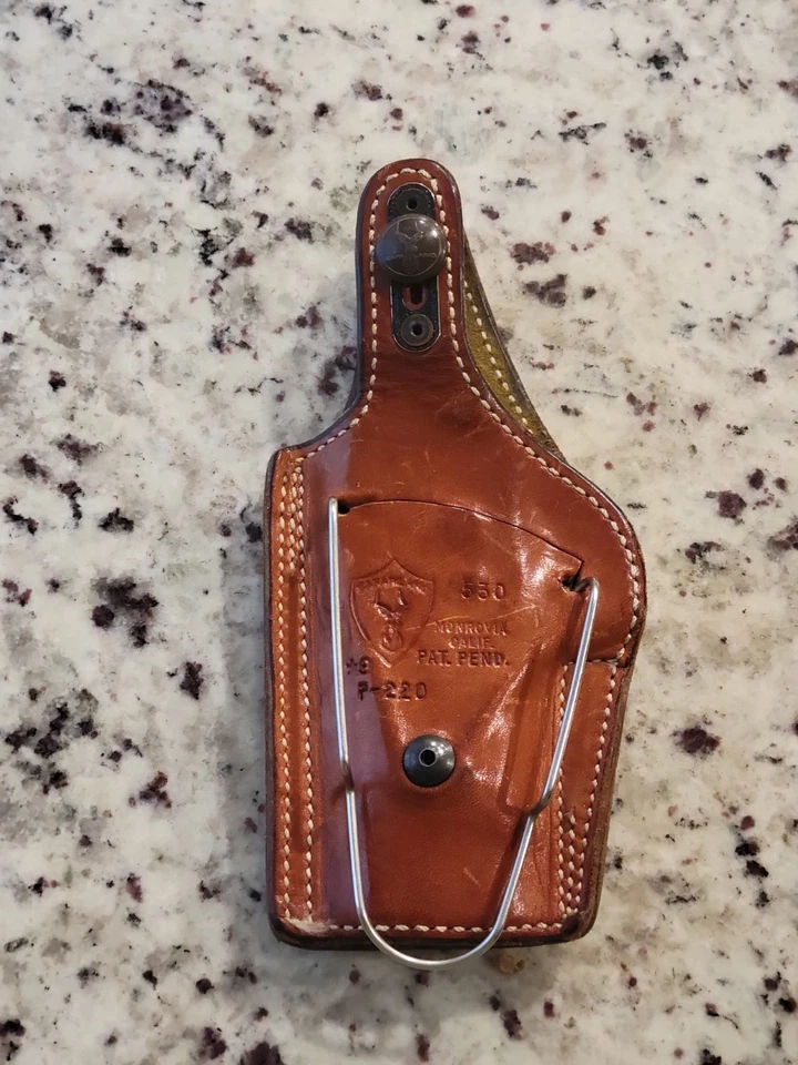 Funda de pistola de cuero Safariland 530 Klipspringer clip resorte Sig Sauer P220 P-220 Foto 2 de 4