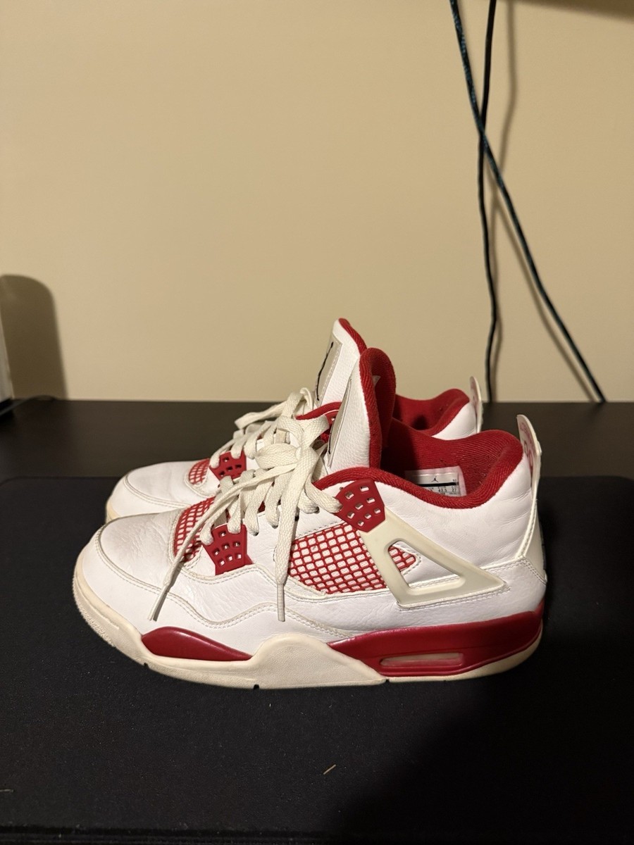 Air Jordan 4 Alternate ホワイト/レッド Jordan Air Jordan 4 Retro Alternate 89 White Red Mid Top Sneakers