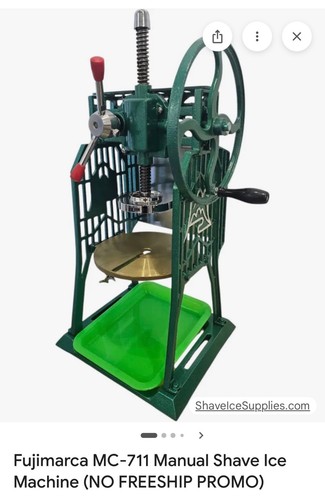 Fujimarca MC-711 Shave Ice Machine, Manual Operation.