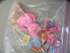 Stewardess Barbie with Vintage Serving Cart