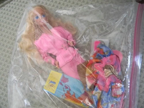 Stewardess Barbie with Vintage Serving Cart