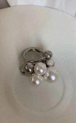 Sterling Silver 925 Ring Bend Mexico Mother of Pearl Flower Design