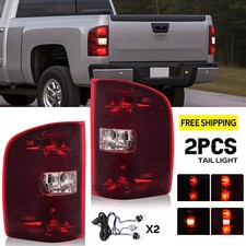 Smoke Red Tail Lights For 2007 08-14 Gmc Chevy Silverado 1500 2500 3500 Hd Lhrh
