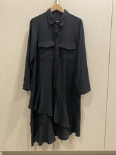 New Black Long Sleeve Midi Dress, Size 14-16