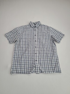 Thomas Nash Shirt Adult Large White Gray Button Up Casual Comfort Mens