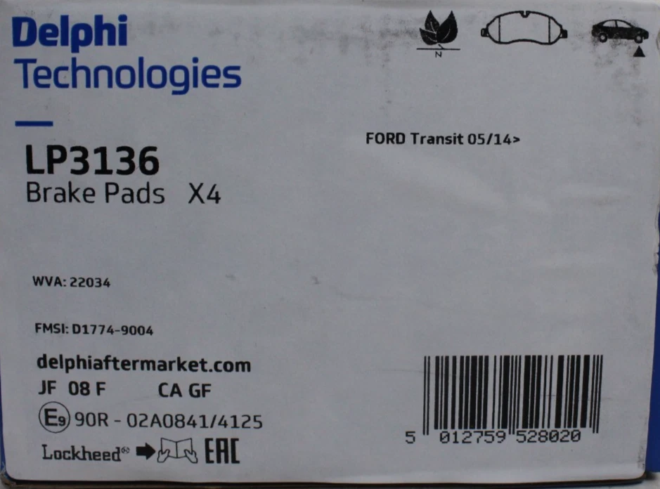 Bremsbeläge vorne + hinten Ford Transit - Custom 2600764 + 2600772 Delphi - Bild 4 von 4
