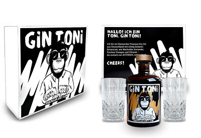 Gin Tonic Giftbox Geschenkset - Affengeiler Gin - Gin Toni Premium Dry Gin 0,5l