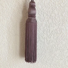 2 Violet Purple Curtain Drapery Tassel Rope Braid Beaded Cord Rope Tie Backs 21"