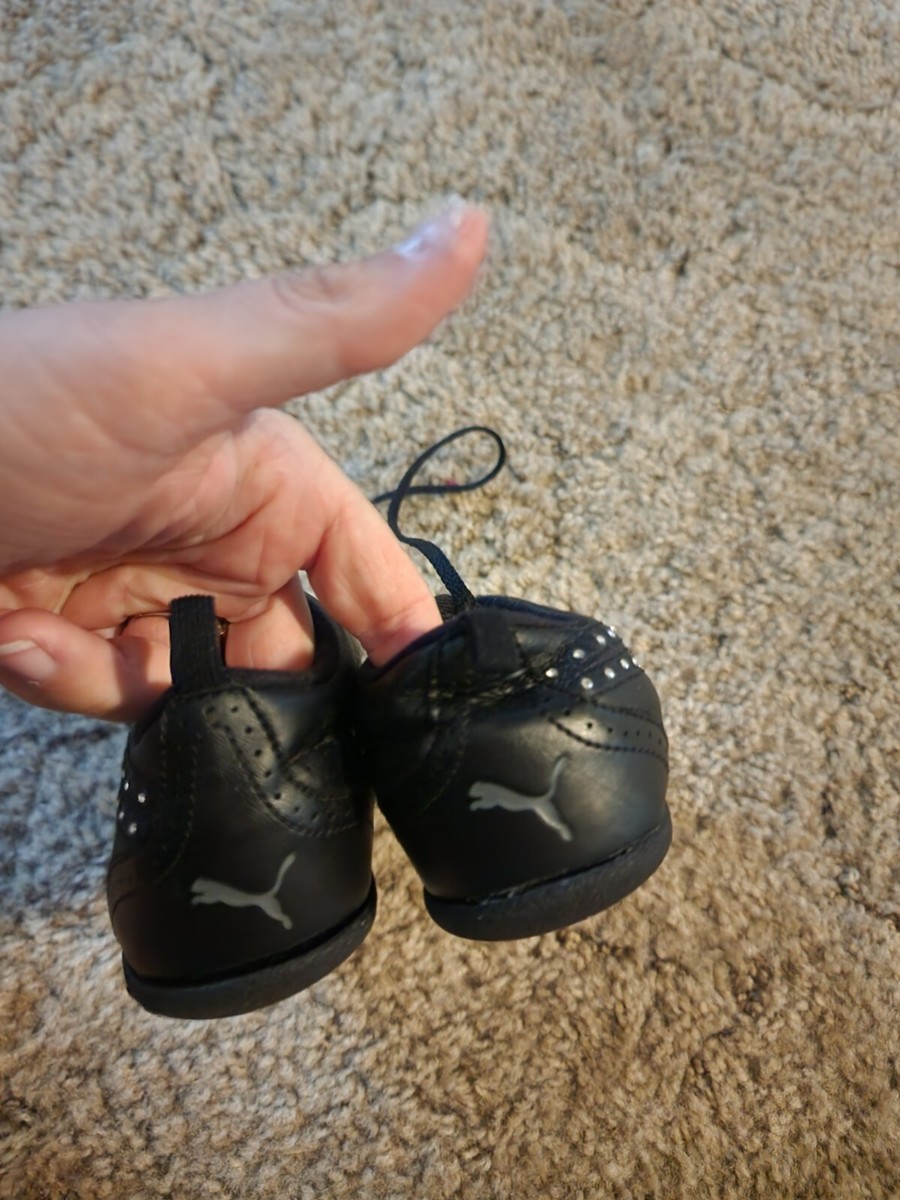 Puma Shoes Sela Diamond Rhinestone Girl's Black Sneakers Size 11