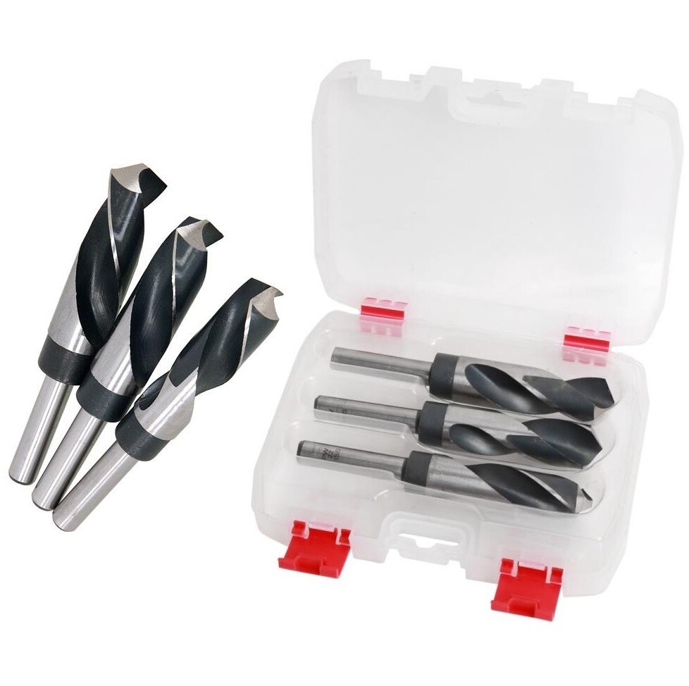 HSS DRILL BIT SET 22mm 24mm 25mm Reduced 12.7mm shanks fit a 13mm chuck