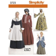 NEW 16.95 COLONIAL PIONEER PILGRIM RENAISSANCE GOWN DRESS PATTERN 3723 6-22