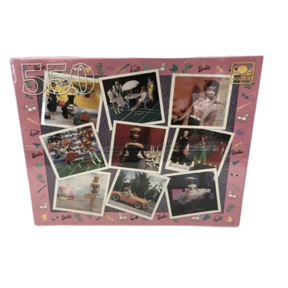 Paquete doble de rompecabezas dorado de 550 piezas Barbie Collage Muñecas surtidas ¡NUEVAS! ¡VENDIMIA! Foto 2 de 3