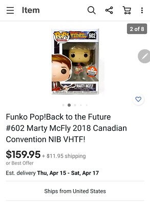 Marty Mcfly Funko Pop 2018 Canadian Convention Exclusive Limited