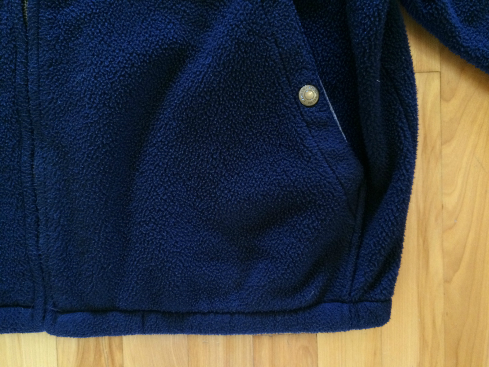 Vintage Men's XL POLO by Ralph Lauren Fleece Jacket Coat Navy w Green Pony