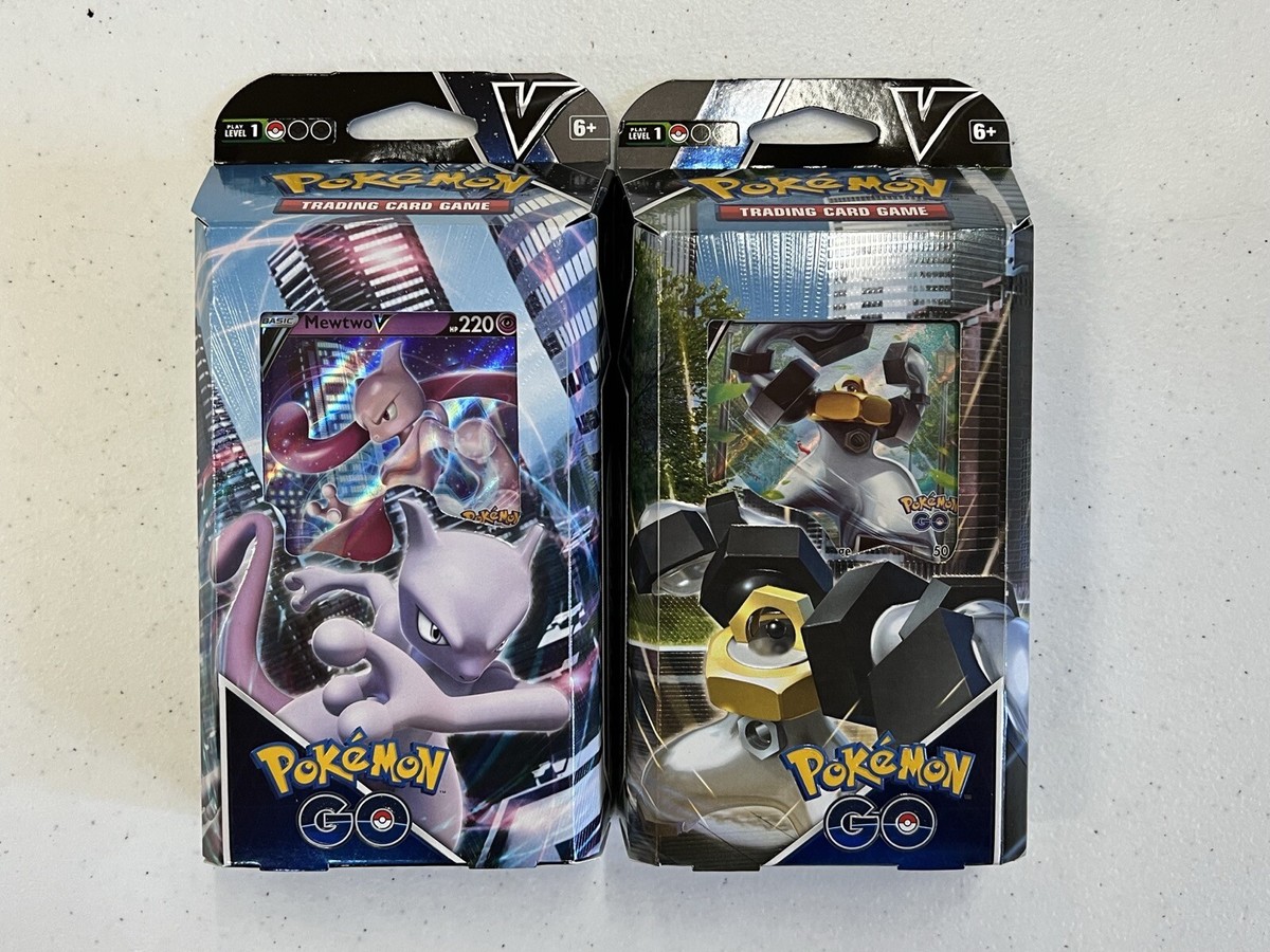 Pokemon Go V Battle Deck Bundle - Mewtwo & Melmetal Sealed Booster Set With Dice