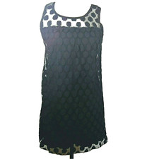 IN San Francisco Womens Small Little Black Dress Polka Dot Print in Lace
