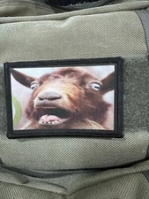 Screaming Goat Meme Morale Patch Funny Tactical Military USA Army 