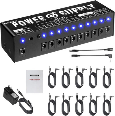 GD-01 Guitar Pedal Power Supply High Current 10 Isolated DC Output for 9V/12V/18