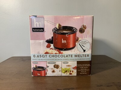 OPEN BOX HOMEMADE/SENSIO RED CHOCOLATE/CHEESE MELTING POT AT-HOME SNACKS FONDUE