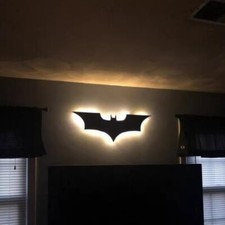 Bedroom Lamp The Batman Logo Led Night Light Remote Control Rgb Color Wall Lamp