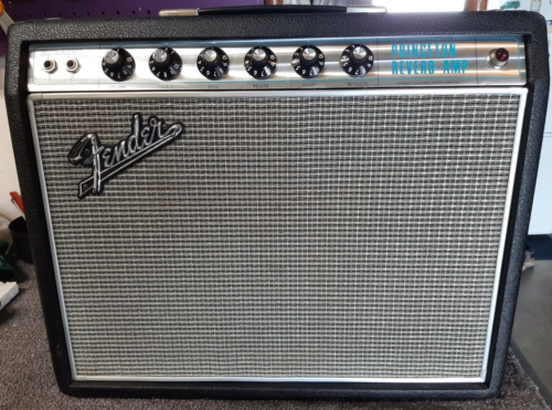 Vintage 1969-1970 Fender Princeton Reverb, Drip Edge, Blackline tube combo amp
