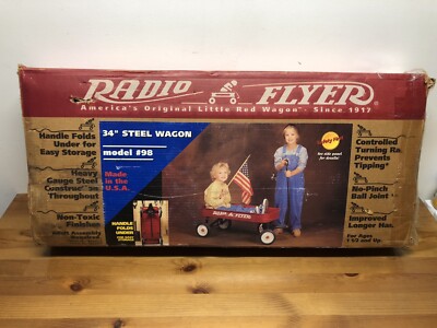 1998 Radio Flyer 34” Steel Red Wagon Model #98 New Opened Box