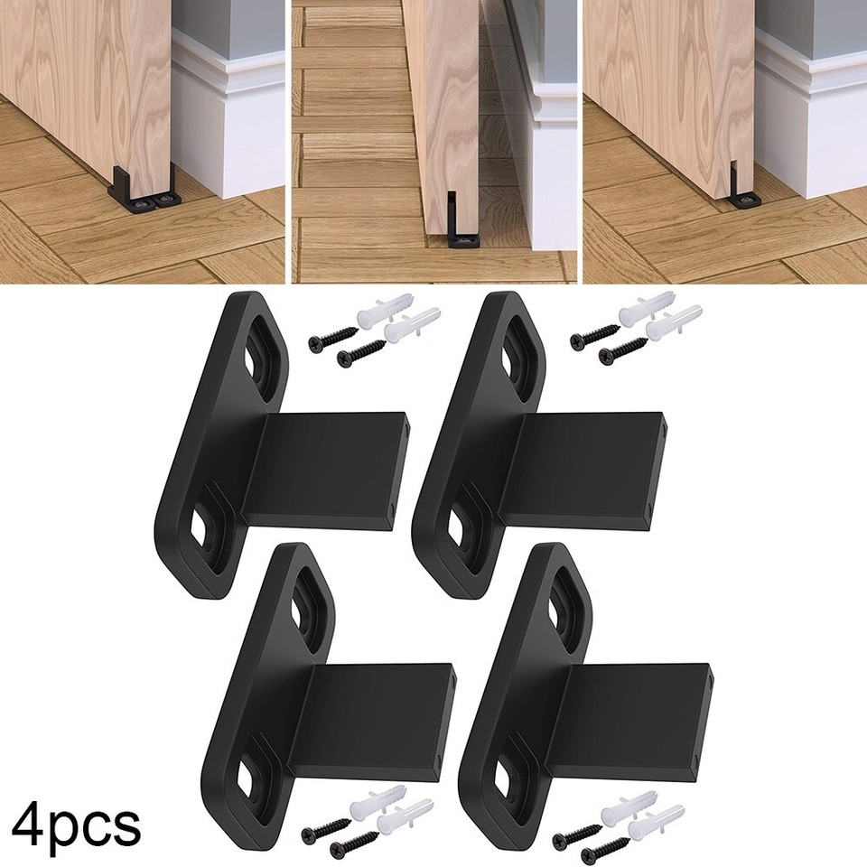 Hot New Barn Door Guides Door Hardware Sliding 4 Pcs Anti Swinging