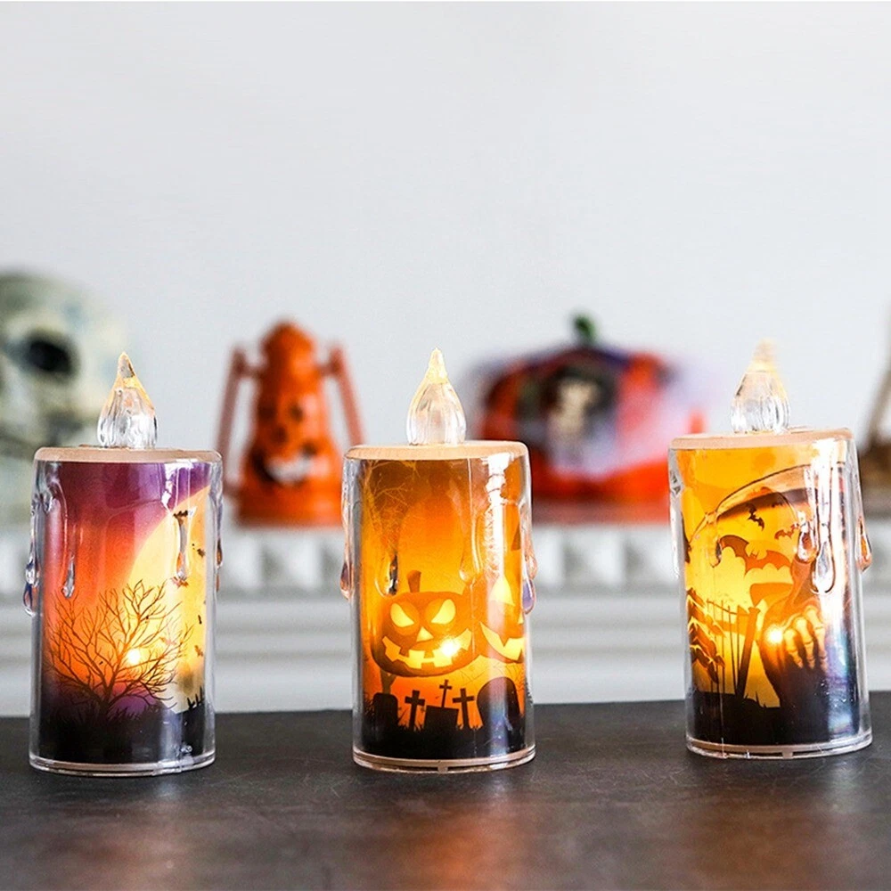 Pumpkin Halloween Candle Lights Castle Led Candles Halloween Home Party