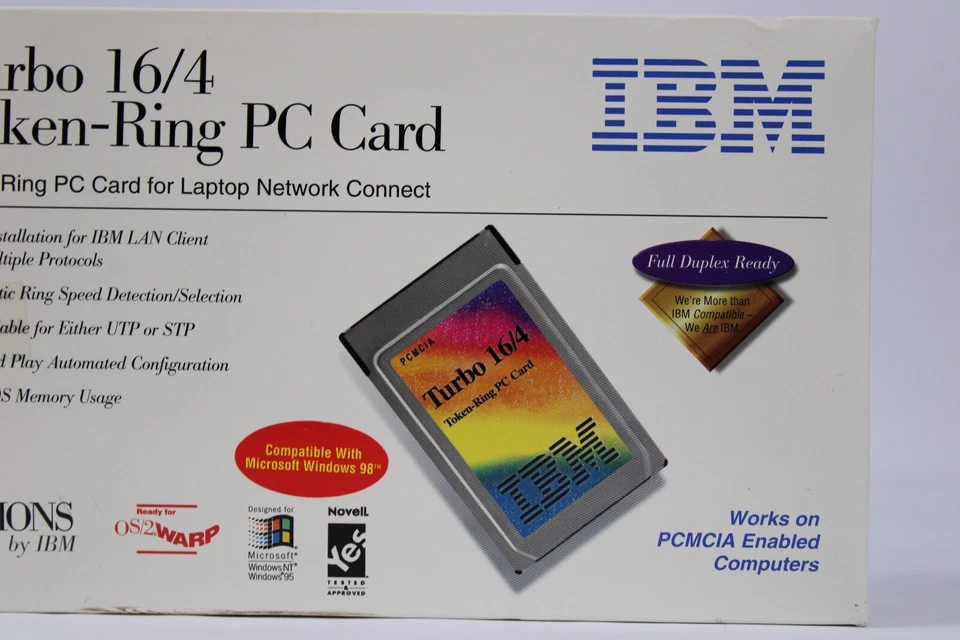 Vintage IBM Turbo 16/4 Token Ring PC Card Laptop Network Connect TR629 New NOS - Image 4 of 4