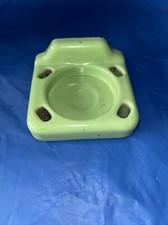 Lt Sage Green Ceramic Toothbrush  Rinse Cup Holder Wall-Mount Tile Vintage
