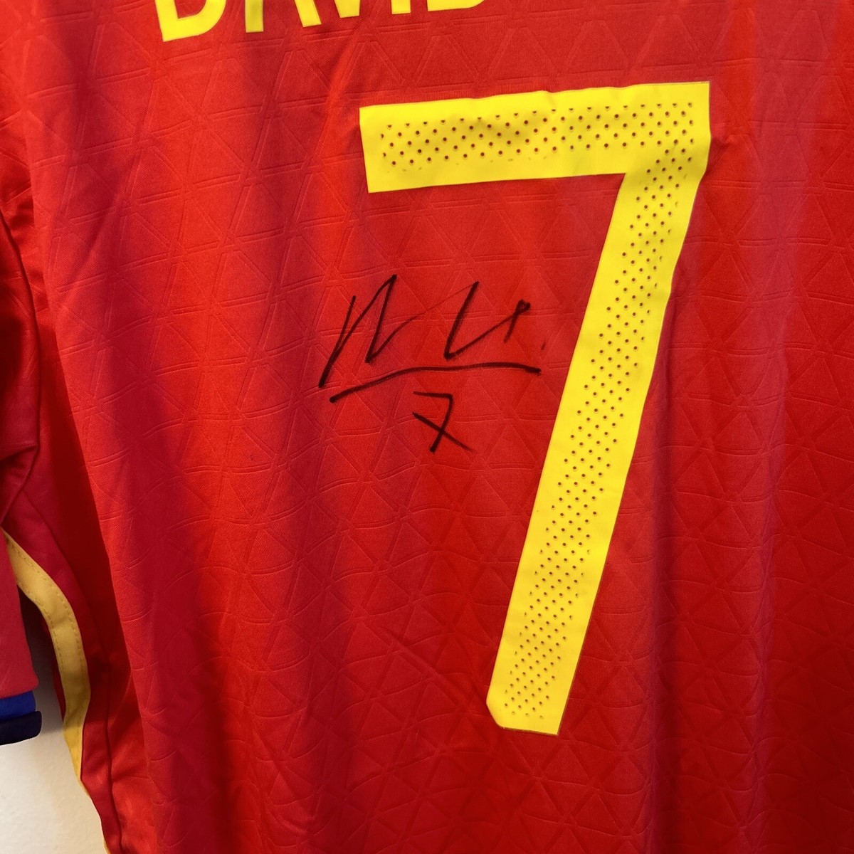 David Villa Signed Adidas Spain Home Jersey World Cup Winner