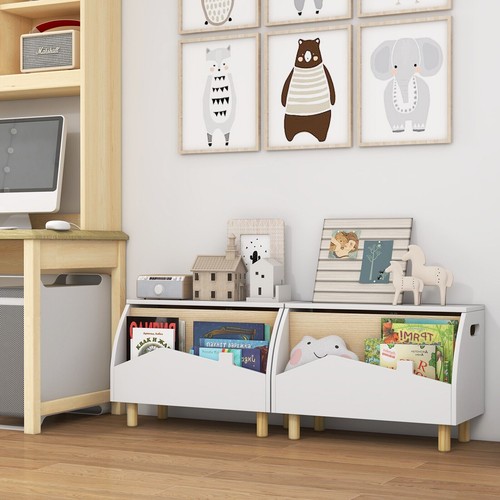 Wooden Toy Box Kids Toy Storage Organizer Chest Bookcase Display - Picture 4 of 10