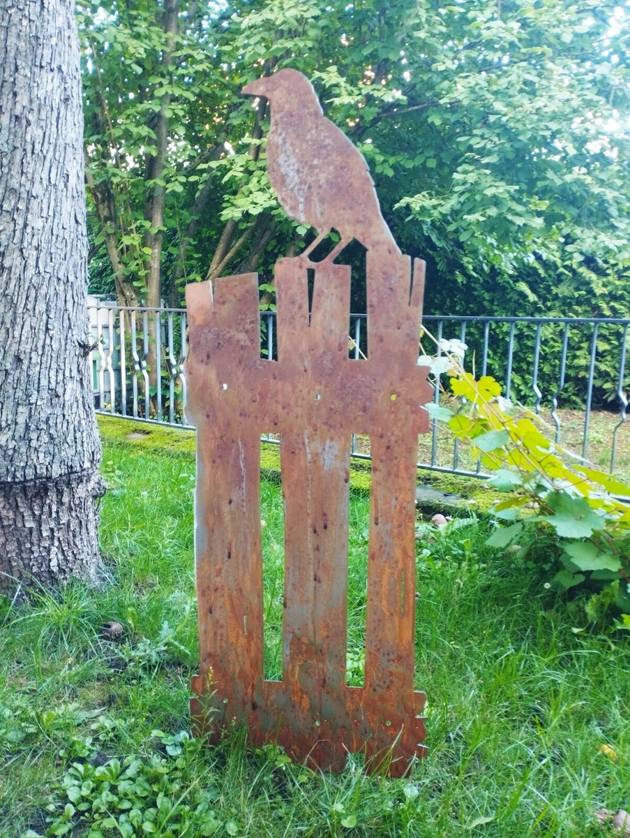 5 Stück Rostige Vögel Gartendekoration • Metall-Silhouetten • Ca. 12-15 Cm • Mit Schrauben • Für Zaun, Terrasse & Beet