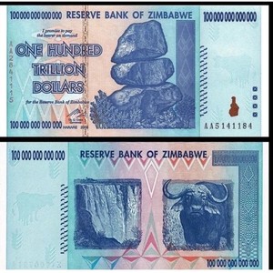 ⭐️AUTHENTIC  ZIMBABWE 100 TRILLION DOLLARS 2008 AA SERIES P91 UNC UV PASSED