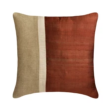 Rust Decorative Throw Pillow Cover, 16"x16" Silk Cushion - Rust Silkastic