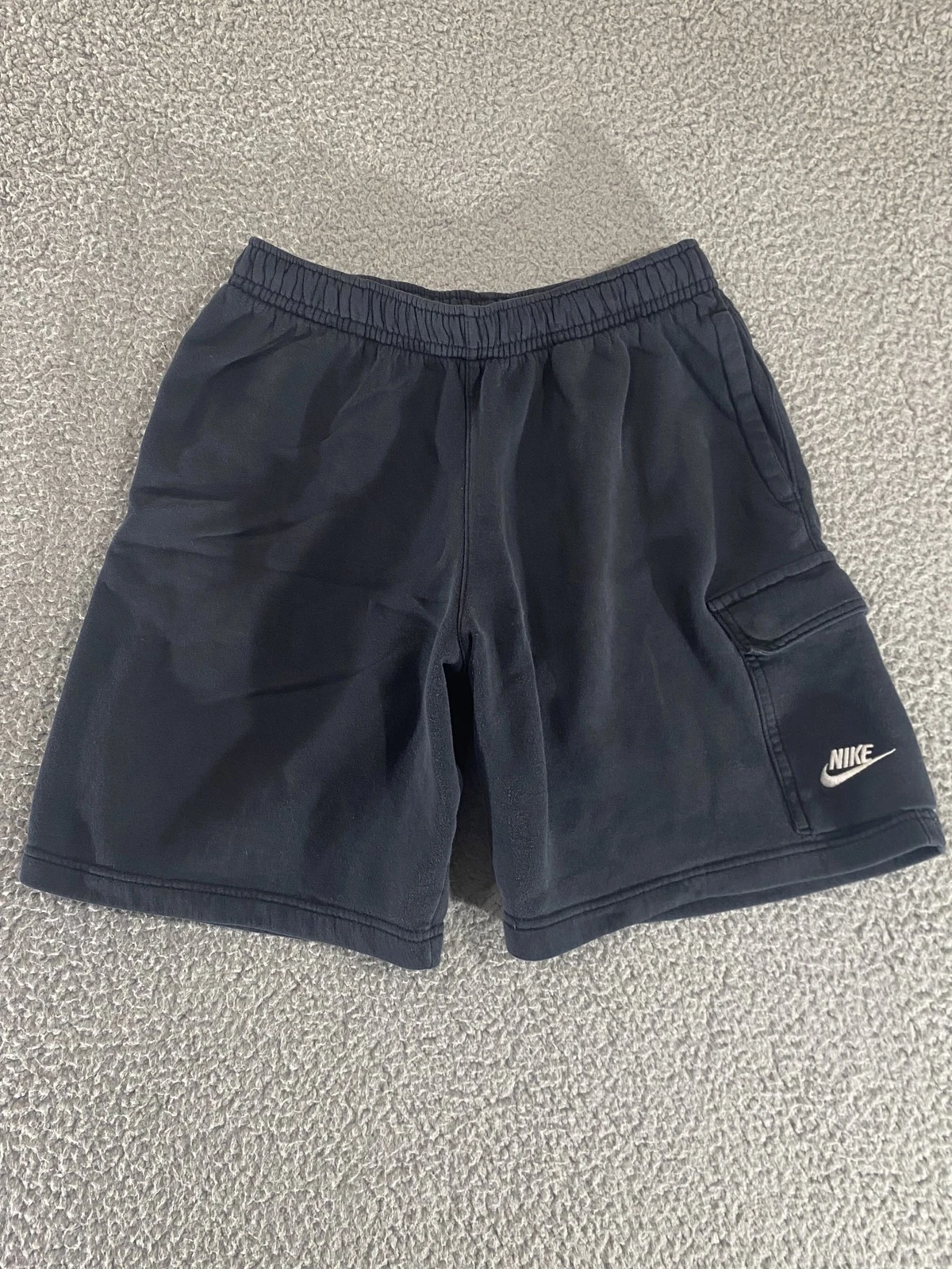 Nike Pantaloncini Uomo Piccoli Nero Pile Cargo Felpa Atletica Palestra Allenamento Corsa