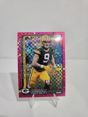 2025 Topps Chrome Football #112 Christian Watson, Hot Pink - Packers