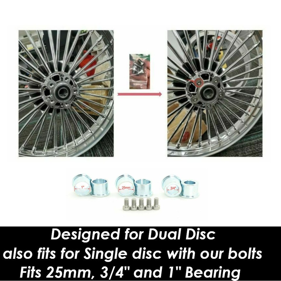 Fat Spoke Wheels Rims Set 21x2.15 16x5.5 for Harley Dyna Street Bob Low ...