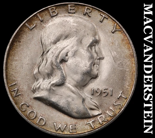 1951-S Franklin Half Dollar- Choice Gem Brilliant Uncirculated+++ Luster #i9233