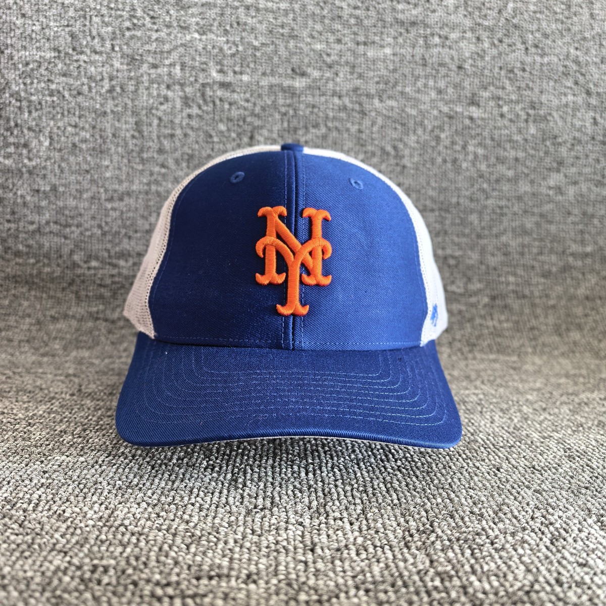 '47 Brand New York Mets MLB Trucker Snapback Hat Blue White Orange