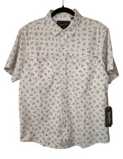 NWT Howler Bros Open Country Tech Shirt Medium M Rancher Floral Sand Pearl Snap