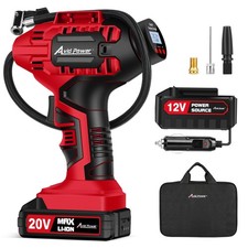 AVID POWER Tire Inflator Portable Air Compressor, 20V Cordless Car 1-red