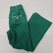 Vintage Kids Green Corduroy Pants Sears Perma Prest Elastic Size 6X