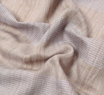 Sushila Vintage Pure Khadi Linen Saree Gray Premium Handloom Woven Sari Fabric