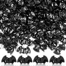 UPINS 100pcs Black Bat Beads for Jewelry Making Halloween 1 inch,