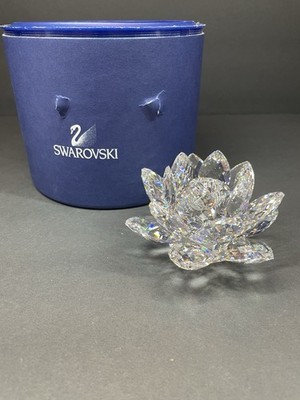 Swarovski Crystal 123 Candleholder Waterlily MEDIUM 010001 Box 7600 123 000