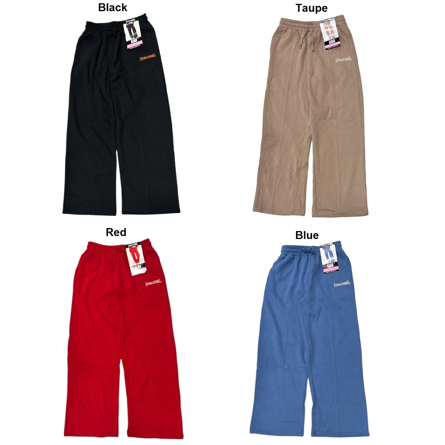 Spalding Women's Mid-Rise Wide Leg Pull On Fleece Pant w/ Pockets